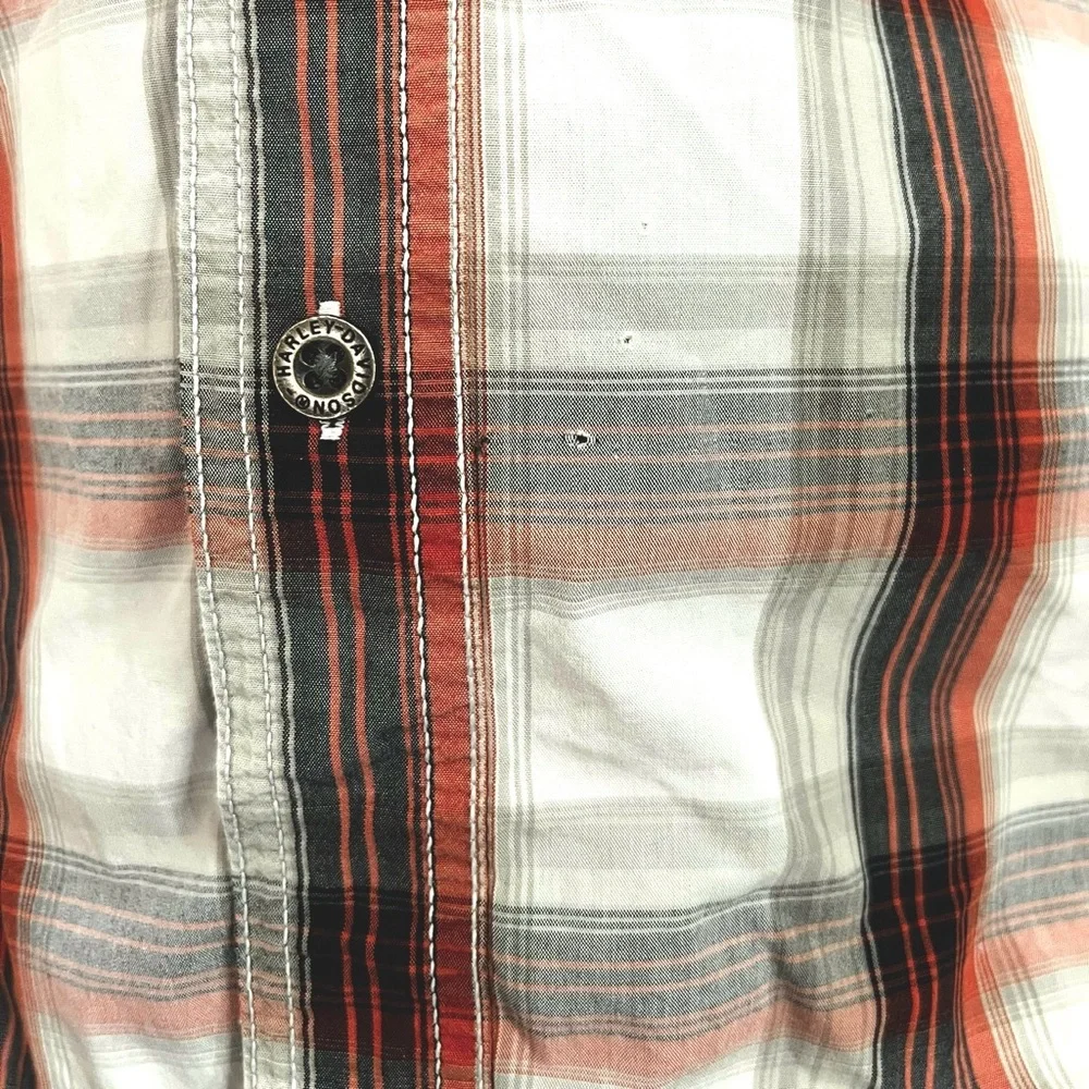 Harley Davidson Plaid Button Up Shirt Men XL Genuine Motorclothes Short Sleeve